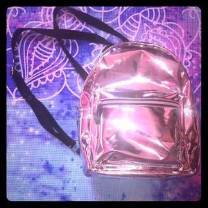Silver Metallic Mini Bookbag